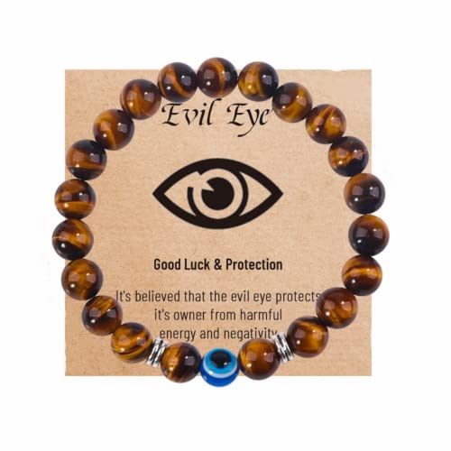 Blue Evil Eye Bracelets,Evil Eye Lucky Bracelet for Protection Blessing,Black Bead Protection Jewelry