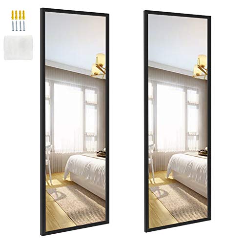 2 Packs 14x48 Inch Wall Mirrors Full Length, Black