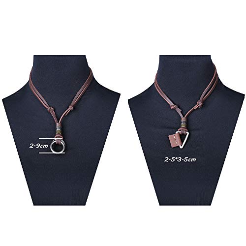 4pcs Leather Vintage Necklace for Men/Women