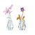 2 Crystal Glass Flowers Collectible Figurine for Home Decoration