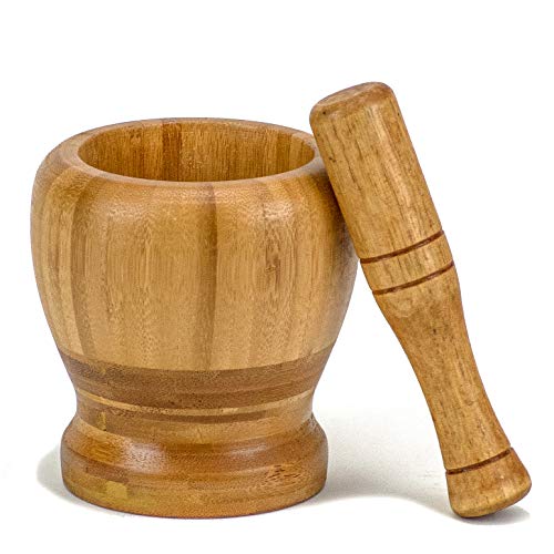 4 inch Bamboo Wooden Mortar and Pestle Set