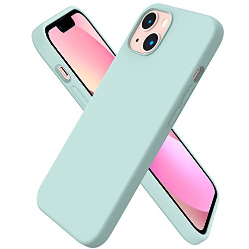 Compatible with iPhone 13 Case 6.1, Slim Liquid Silicone 3 Layers Full Covered Soft Gel Rubber Case Cover