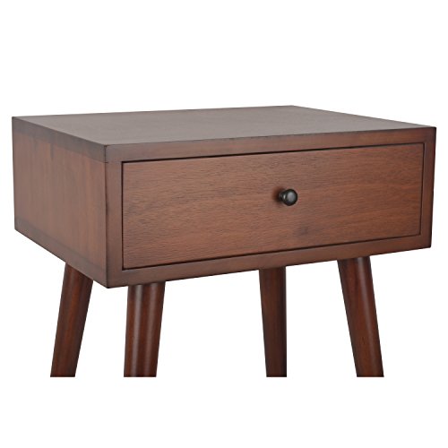 Century One Drawer Side Table Wood