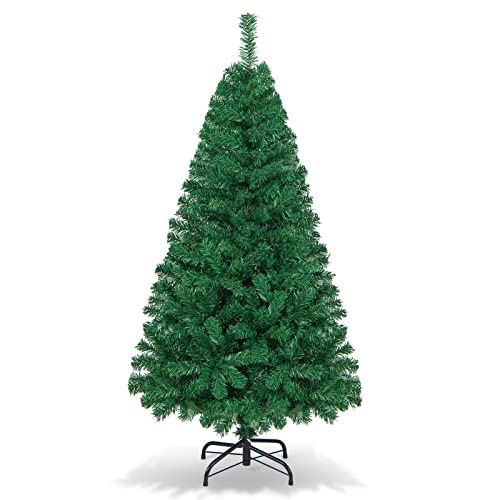 Artificial, Xmas Pine Easy Assembly, Christmas Tree with Solid Metal Legs, Idea for Indoor and Outdoor Holiday