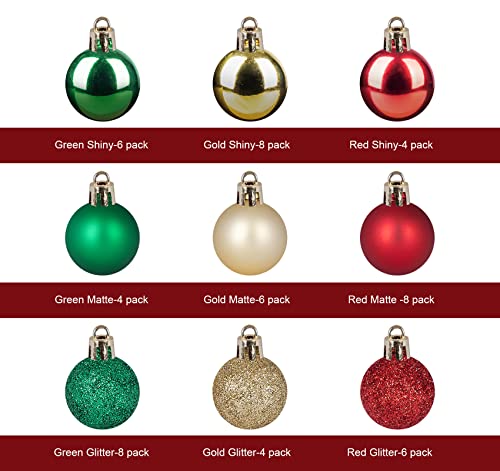 54 PCS Mini Christmas Ball Ornaments