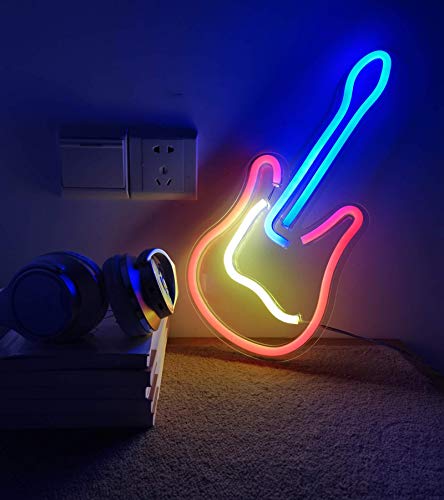 Guitar Neon Lights for Bedroom - Art Guitar Decor for Men/Women