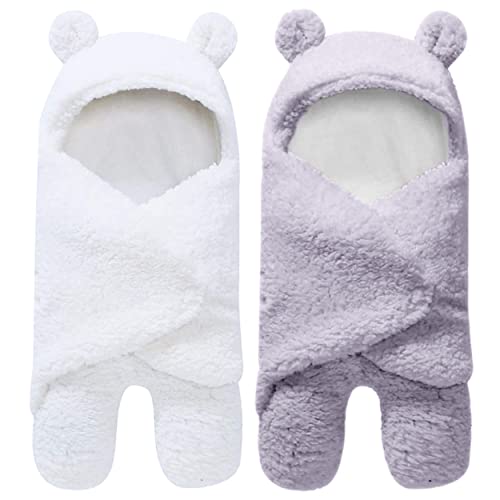 2 Pack Sherpa Baby Swaddle Blanket