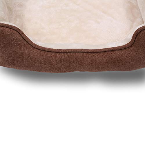 Reversible Rectangle Pet Bed w/ Dog Paw Printing, 25 by 21 inches