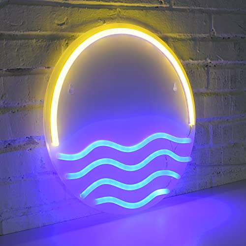 Tropical Sunset & Sea LED Neon Sign 12x12"