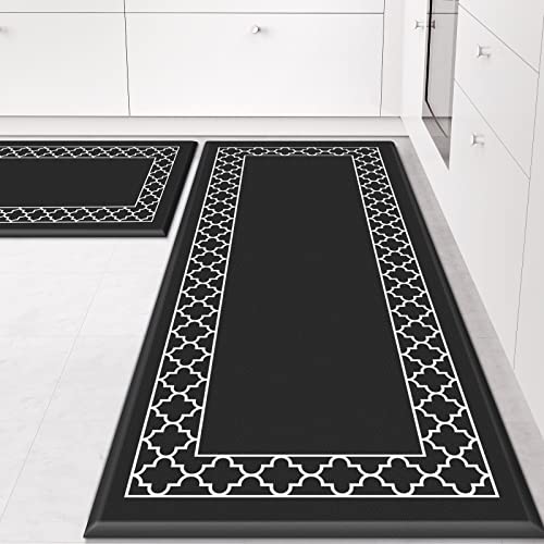 [2 PCS] Cushioned Anti-Fatigue Kitchen Rug