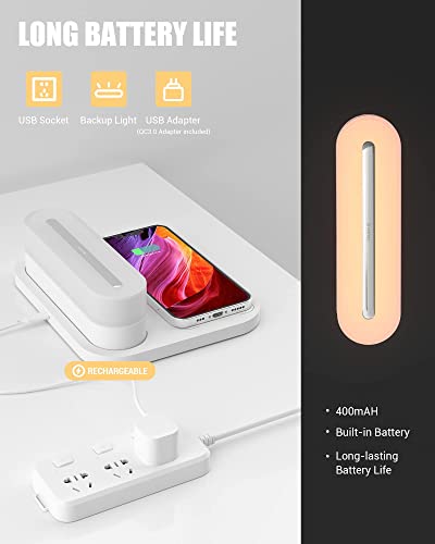 15W Fast Wireless Charger Lamp10%-100% Adjustable Brightness, 3 Color Modes Touch Control