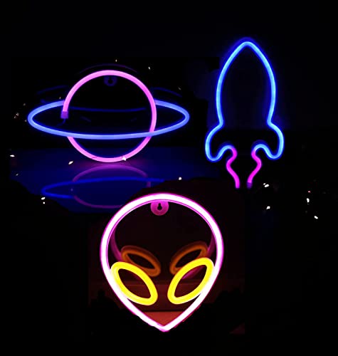 3 Pcs LED Neon Signs Wall Decoration