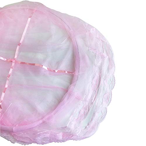 Princess Bed Canopy Netting Mosquito Net Round Lace Dome for Twin Full & Queen Size Beds w/ Jumbo Swag Hook