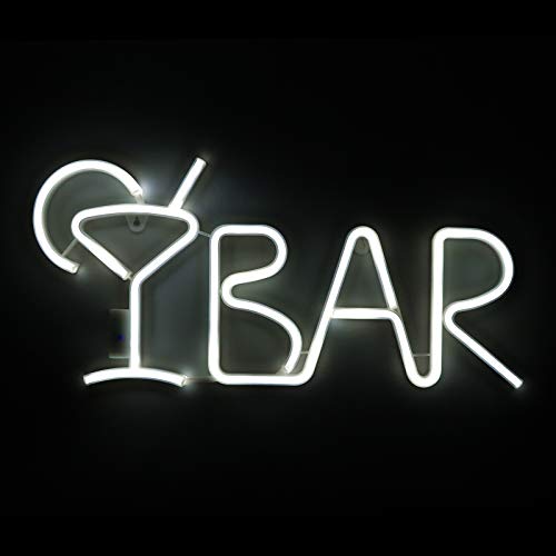 Bar Neon Signs w/ 8 Kind LED Lighting Modes & Remote Control, USB/AA Battery-Powered