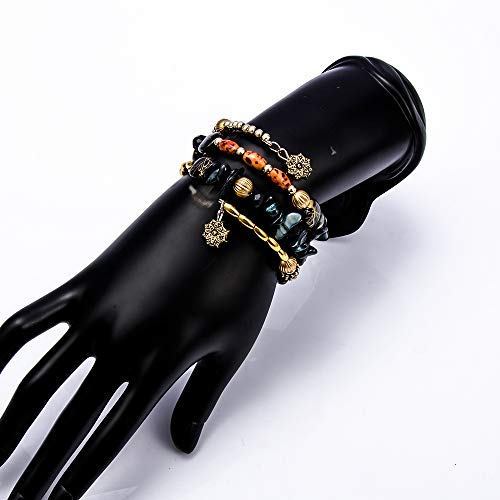 Boho Multilayer Irregular Agate Beads Charm Bracelets for Women