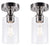 2 Pack Semi Flush Mount Ceiling Light Fixture, E26 Medium Base, Metal w/ Clear Glass