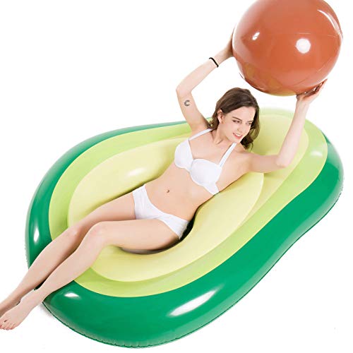 Inflatable Avocado Pool Beach Float w/ Ball