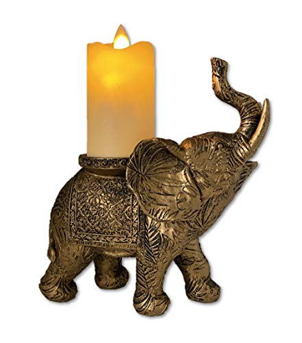 Lucky Decorative Elephant w/ LED Flameless Candle