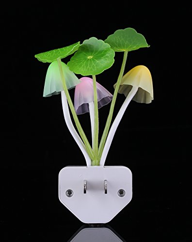 Sensor Led Night Light, Color Changing Plug-in Mushroom Dream Bed Lamp