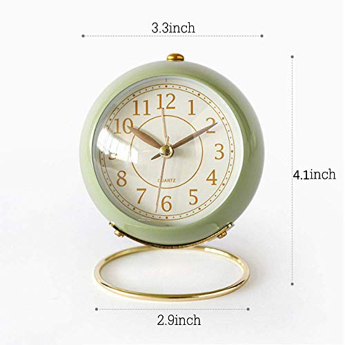 Classic Silent Non-Ticking Analog Alarm Clock Battery Operated w/ Backlight