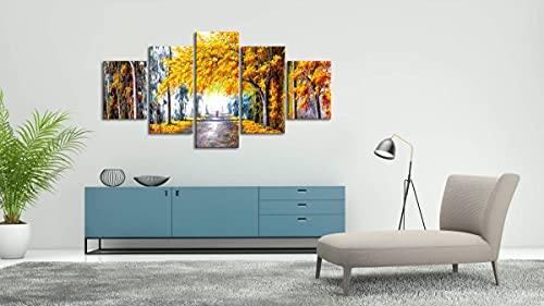 Modern Autumn Love Picture by Oil Paintings for Home Decor 5 Panels Framed