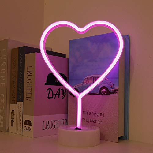 Neon Heart Light LED Signs Night Light Room Decoration