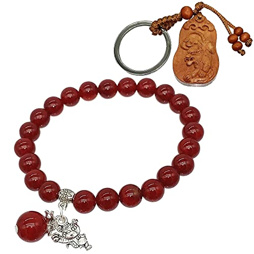 Feng Shui 2022 Year Chinese Zodiac Tiger Bracelet & Key Ring for Wealth & Luck