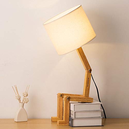 Cute Desk Lamp w/  Wood Base Changeable Shape