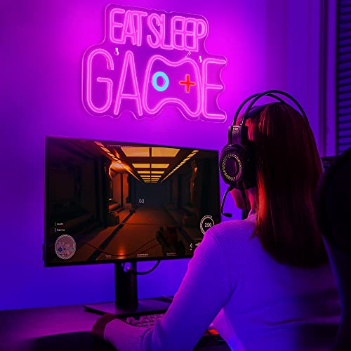 LED Game Neon Sign- EAT SLEEP GAME- Wall Decoration