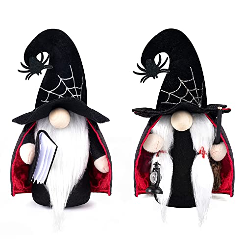 2 Pack Handmade Tomte Witch Halloween Gnomes Decorations