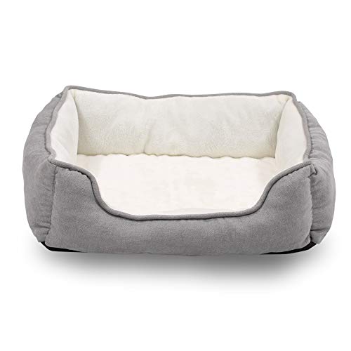 Reversible Rectangle Pet Bed w/ Dog Paw Printing, 25 by 21 inches