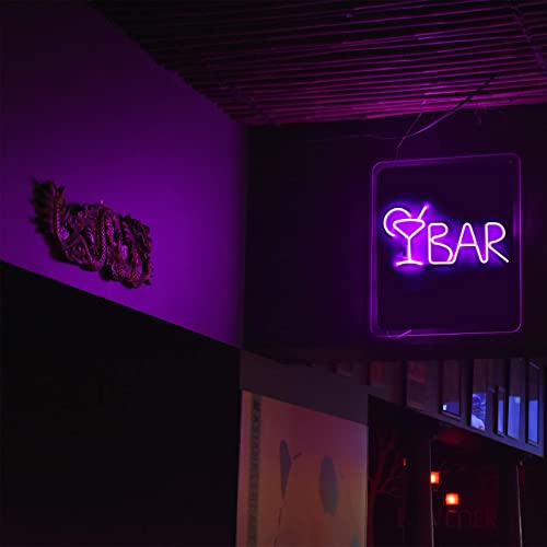 Bar Neon Signs w/ 8 Kind LED Lighting Modes & Remote Control, USB/AA Battery-Powered