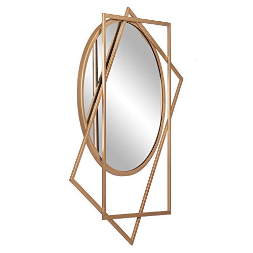 Gold Circle & Rectangle Layered Wall Accent Mirror