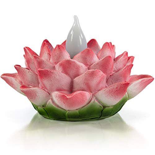 Fuchsia Lotus Flower Solar Powered LED Garden Light Decoration