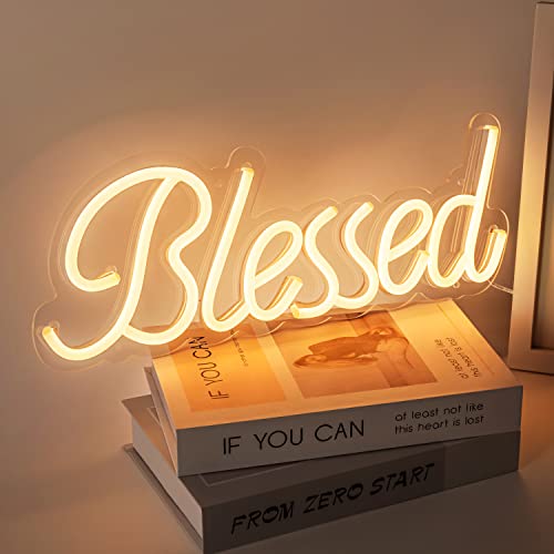 Blessed Neon Sign Dimmable LED Light USB Powered-17.7x6.3 Inches