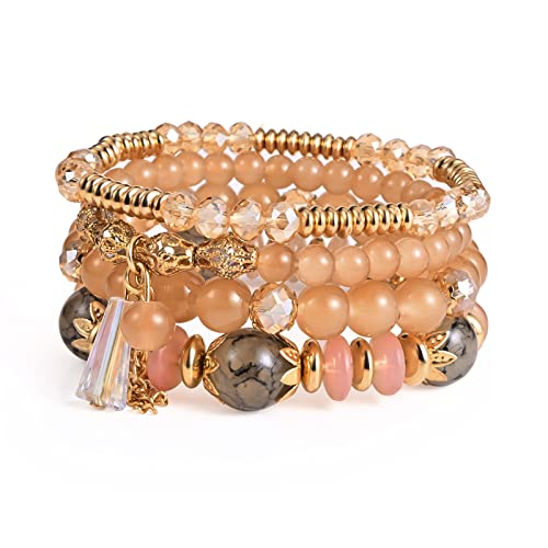 Boho Bead Stackable Bracelets for Women