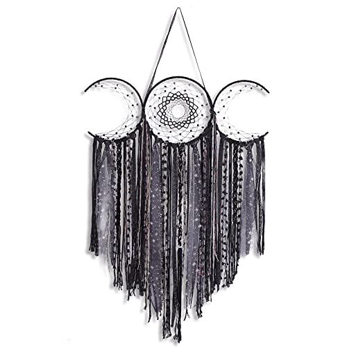 Triple Moon Goddess Dream Catcher, Handmade Unique Home Decoration