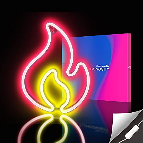 Flame Neon Sign, USB Powered Red Flame w/ On/Off Switch