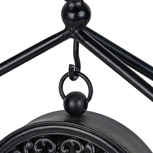 7.5'' x 10'' Silent Mantel Clock w/ Iron Tower Frame, Black