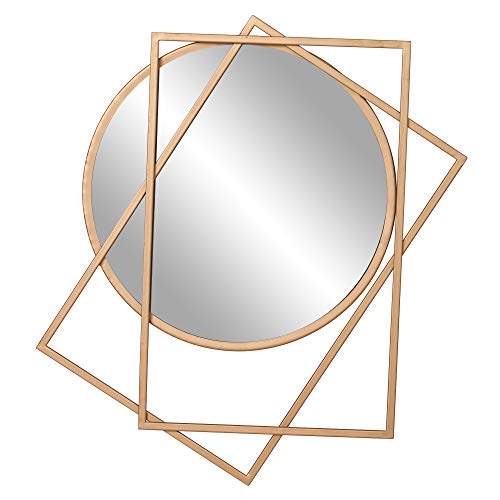 Gold Circle & Rectangle Layered Wall Accent Mirror