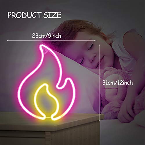 Flame Neon Sign for Bedroom Wall Decoation