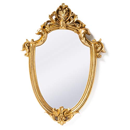 Vintage Decorative Mirror - Gold Shield Shape