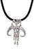 Star Wars Mandalorian Symbol Stainless Steel Leather Cord Necklace, 20"