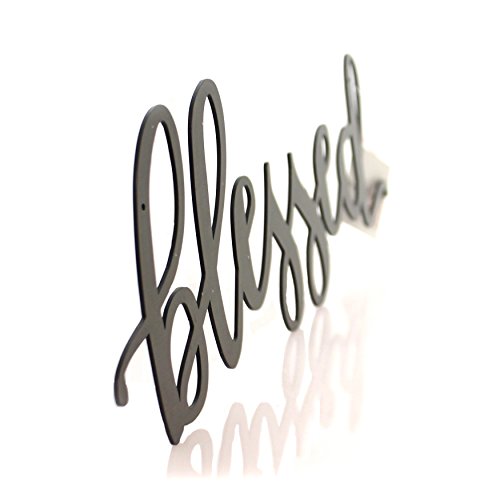 Metal Sign Word-Blessed, 15x5.5 inches for Home Decor