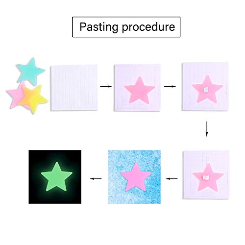 100 Pcs Glow in The Dark Luminous Stars Fluorescent Noctilucent Plastic Wall Stickers