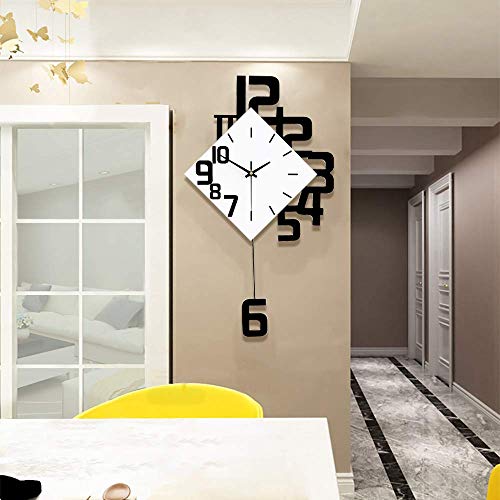 Large Wall Clocks w/ Pendulum Battery Operated Non-Ticking