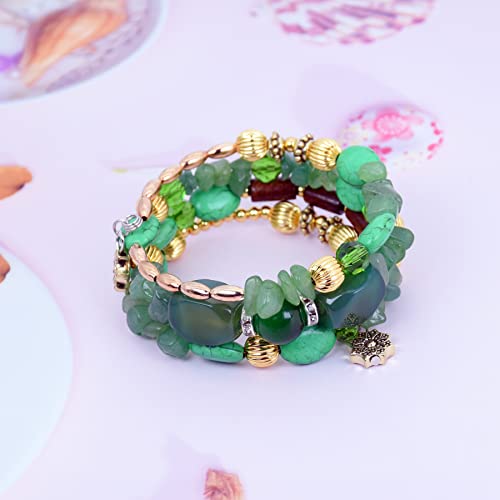 Boho Multilayer Irregular Agate Beads Charm Bracelets for Women