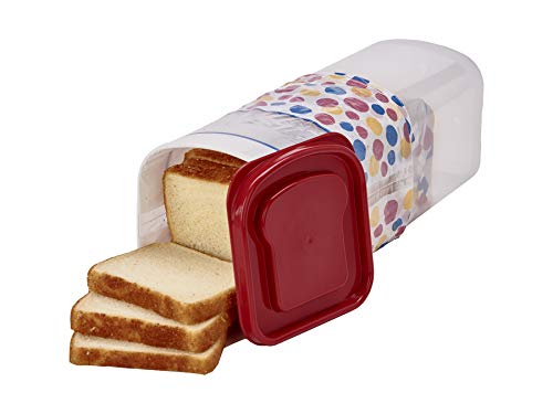 2 Pack Bread Container Set w/Red Lids Dispenser