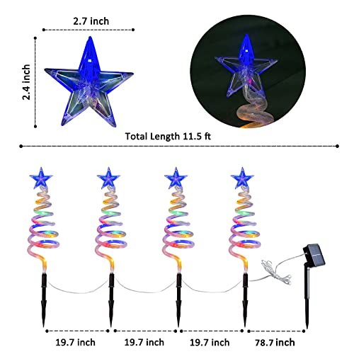 Set of 4 Christmas Pathway Lights- Solar Powered Pre-lit 40 LEDs