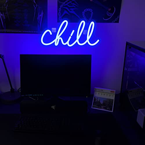 Chill Neon Sign Blue Led Neon Wall Light 14'' x 7''